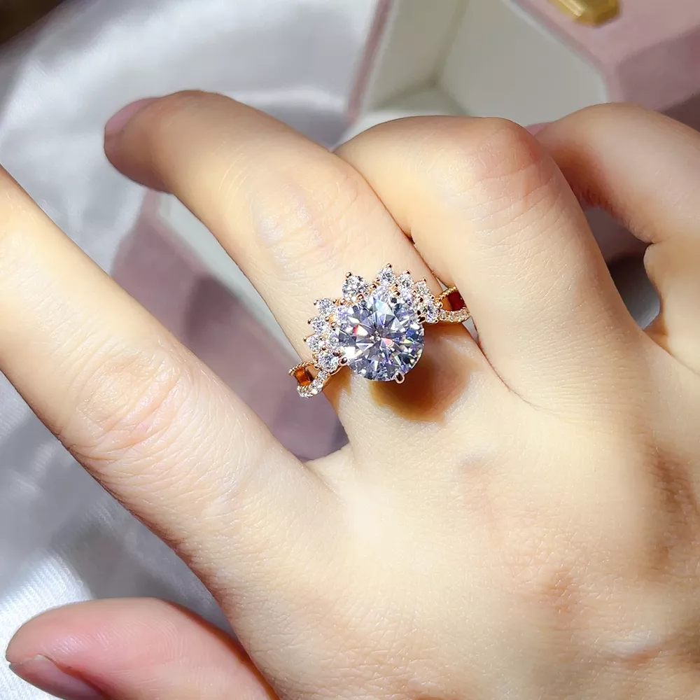 3 Carat 925 Sterling Silver Moissanite Ring, image 4