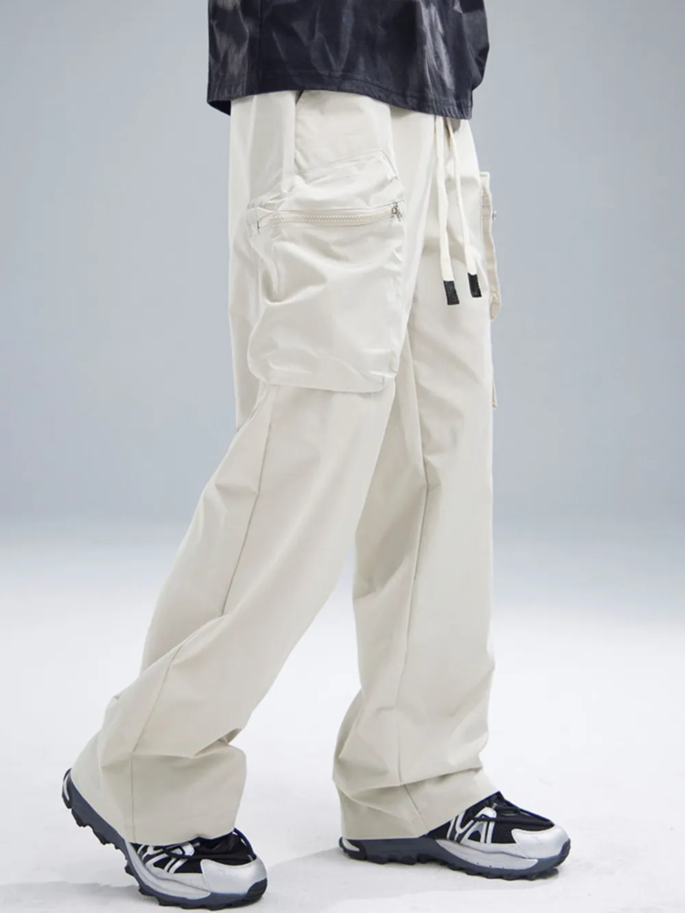 Men's Multi-Pocket Cargo Wide Leg Pants with Drawstring Waist, image 13