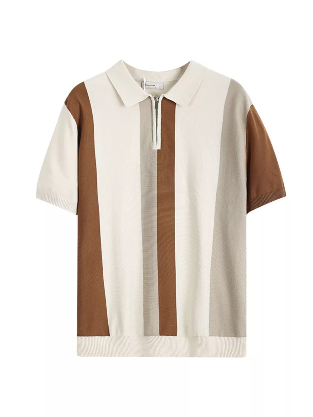 Men's Plus Size Striped Short Sleeve Polo, image 3