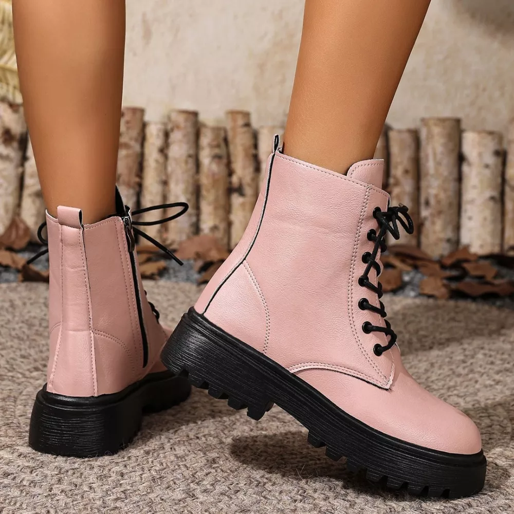 Lace-Up Ankle Combat Boots, image 12
