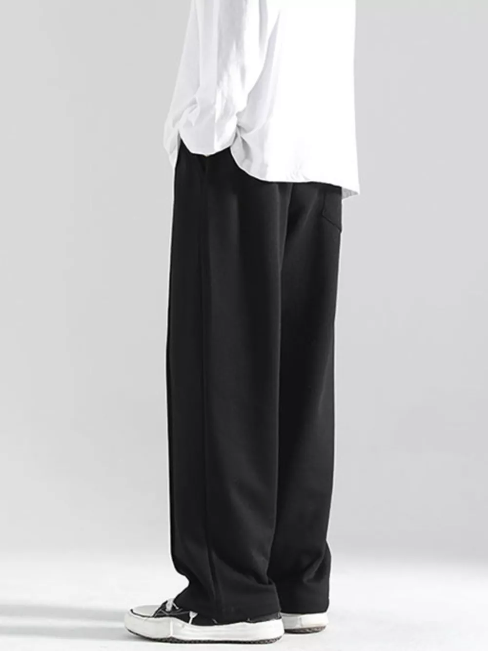 Men's Plus Size Casual Wide Leg Drawstring Pants, image 5