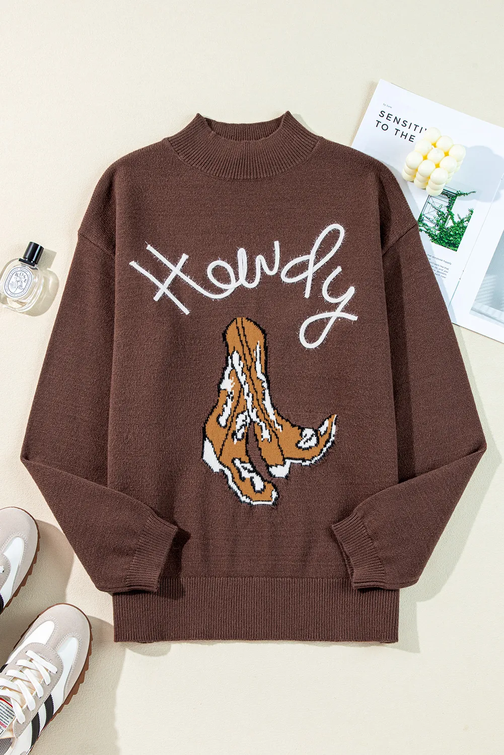 Boot Mock Neck Long Sleeve Sweater, image 4
