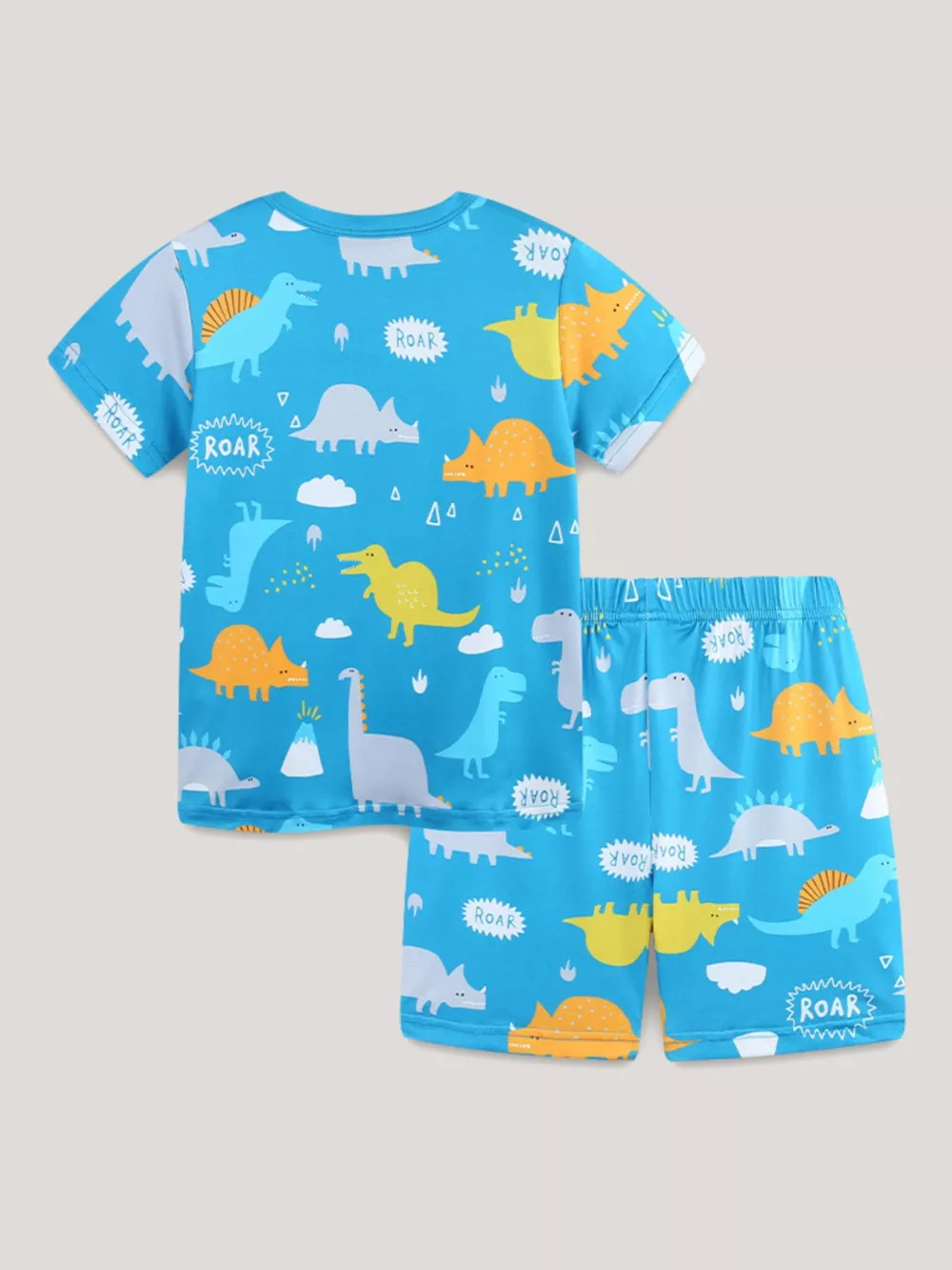 Children's Dinosaur Print Short Sleeve Pajama Set, image 7