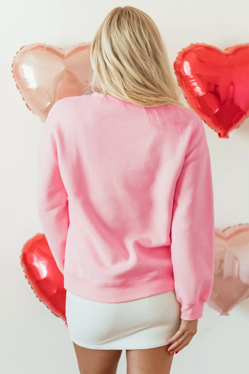Bow Floral Printed Valentines Day XOXO Sweatshirt, image 5