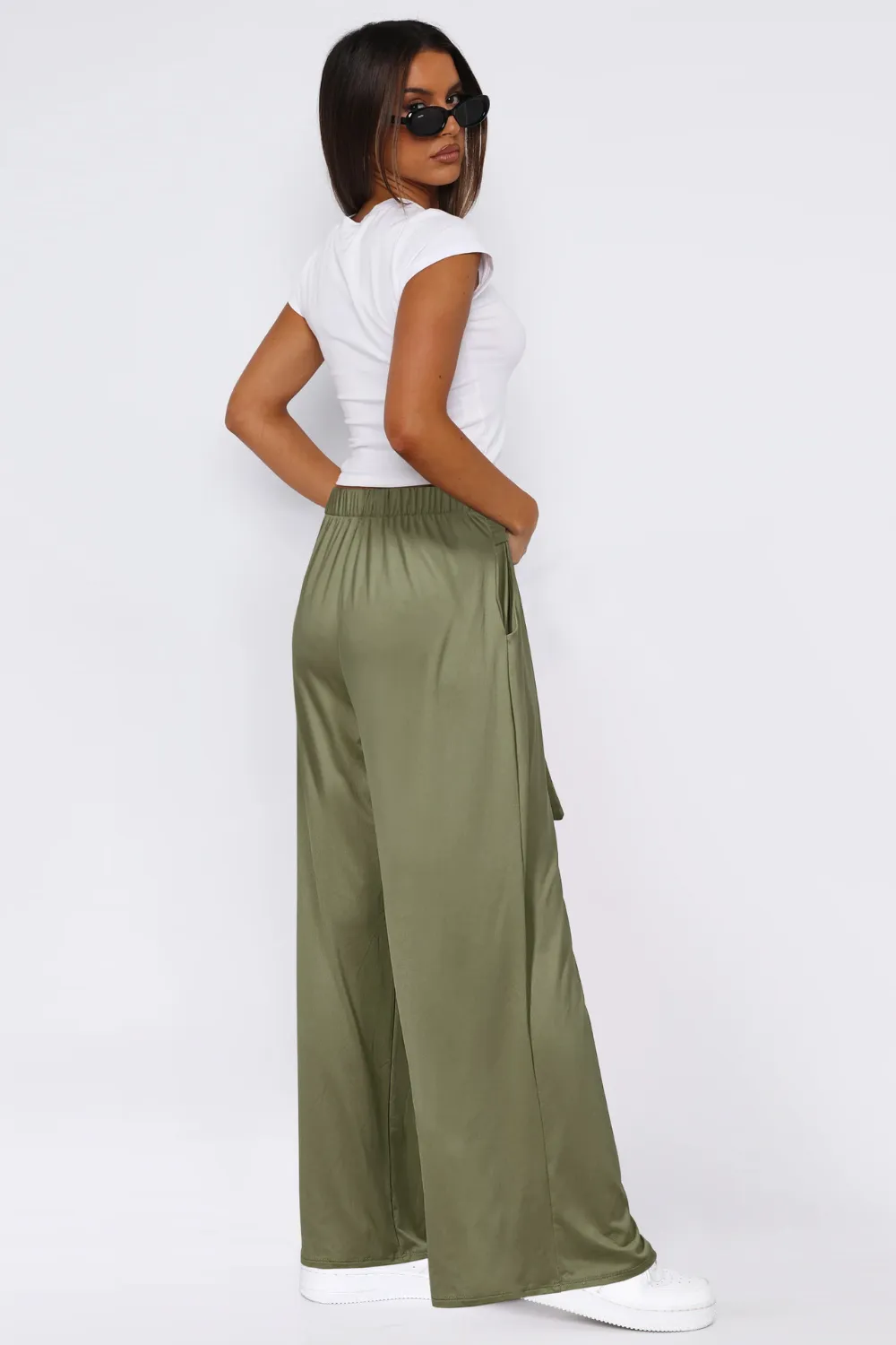 Tied Wide Leg Pants with Pockets, image 7