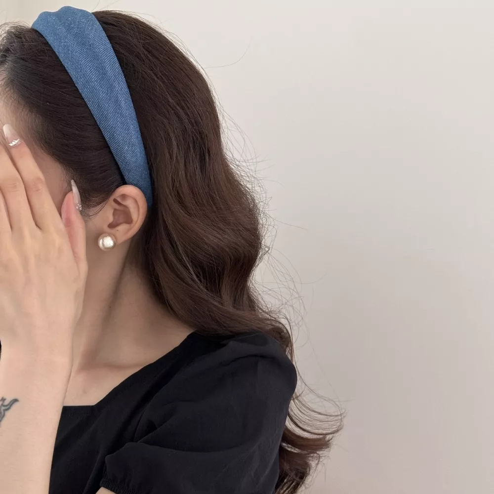 Denim Padded Wide Headband, image 9