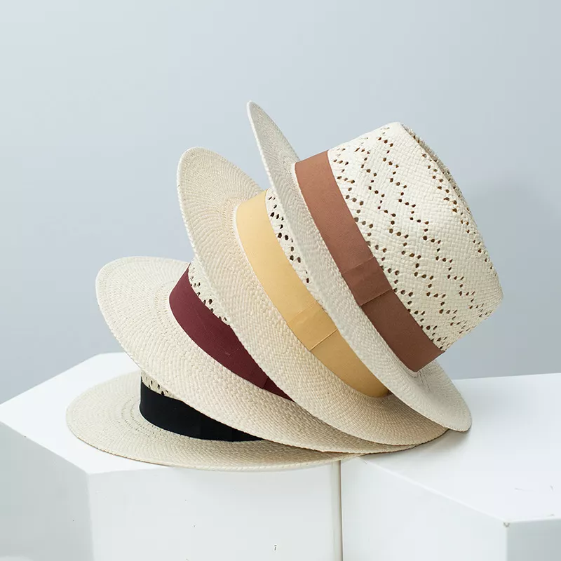 Straw Hat with Ribbon Accent, image 2