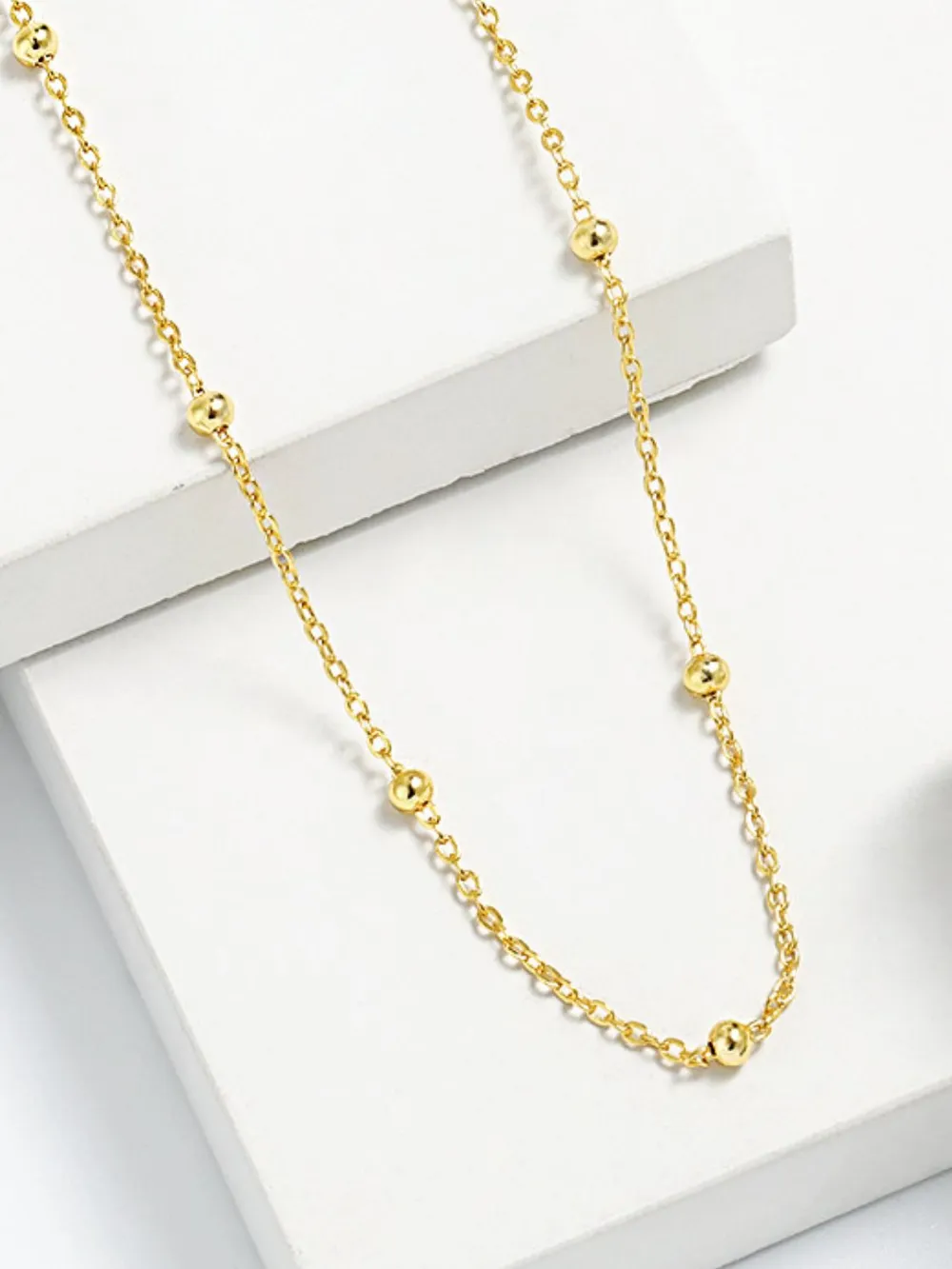 925 Sterling Silver Beaded Necklace, image 2