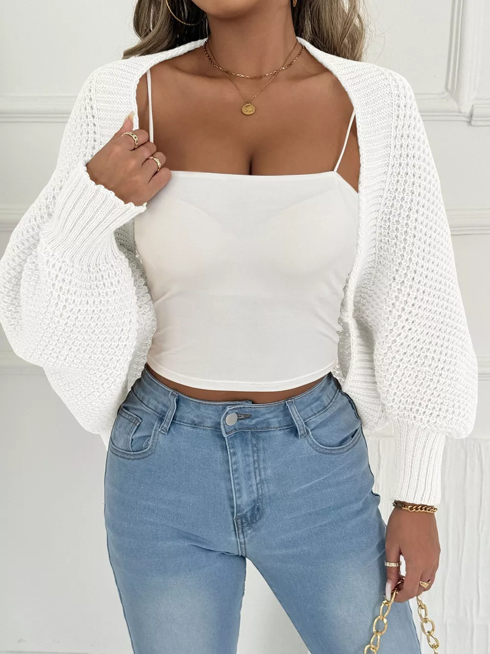 Open Front Batwing Sleeve Cardigan, image 12