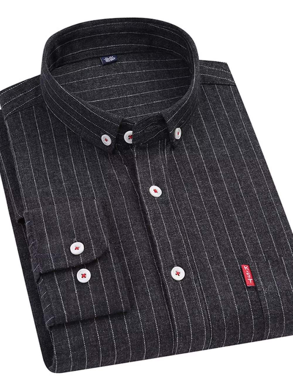 Men's Full Size Striped Long Sleeve Casual Shirt Plus Size, image 2