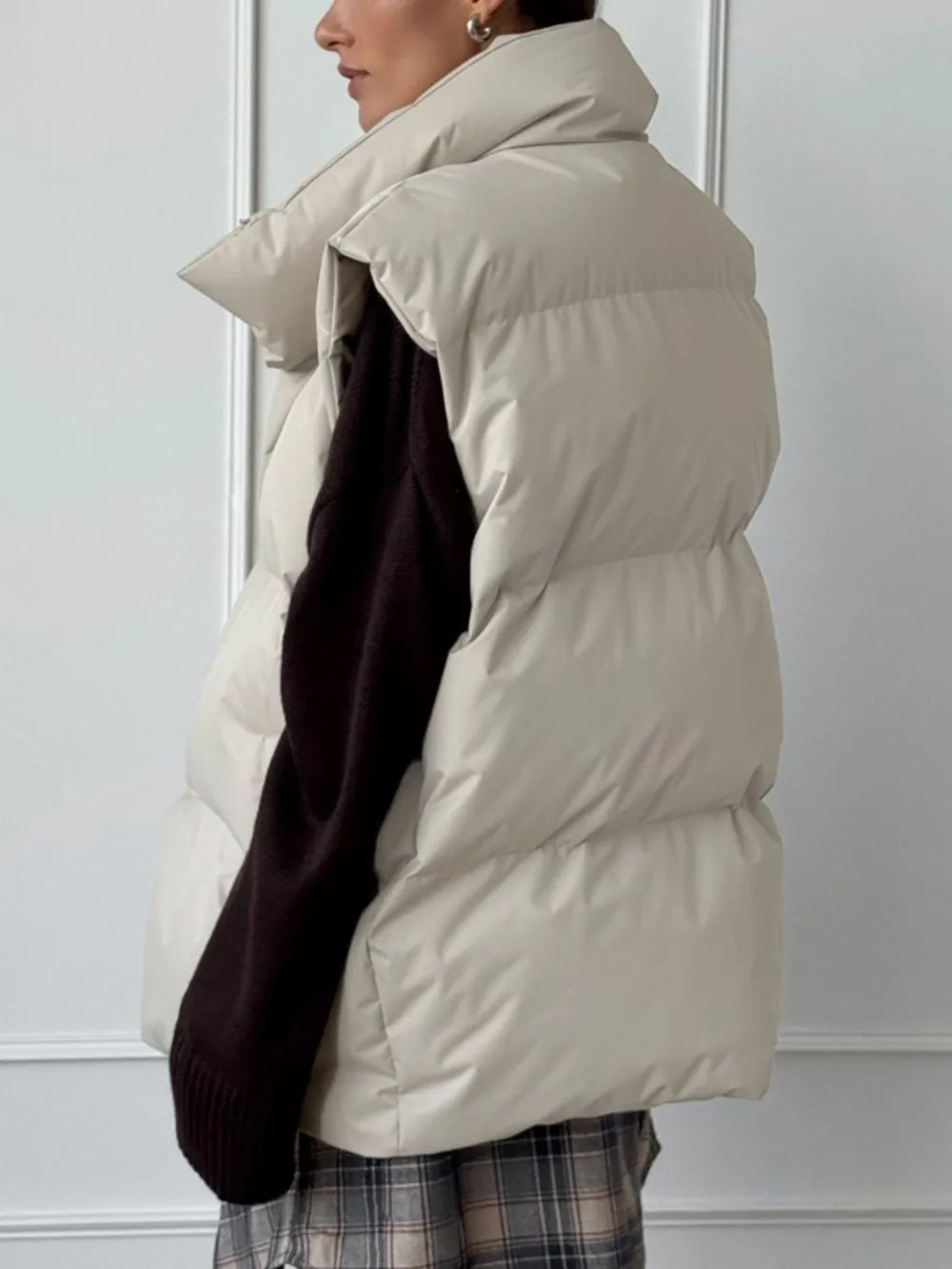 Zip Up Turtleneck Vest Coat, image 4