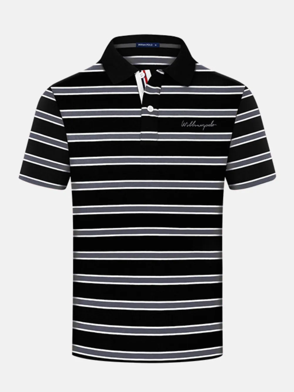 Men's Plus Size Striped Short Sleeve Polo Shirt, image 3
