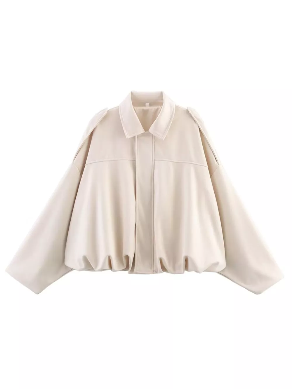 Collared Neck Dropped Shoulder Jacket, image 16