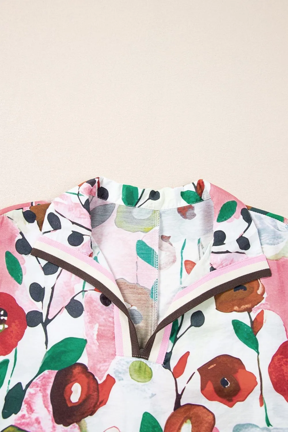 Floral Print Short Sleeve Blouse, image 10