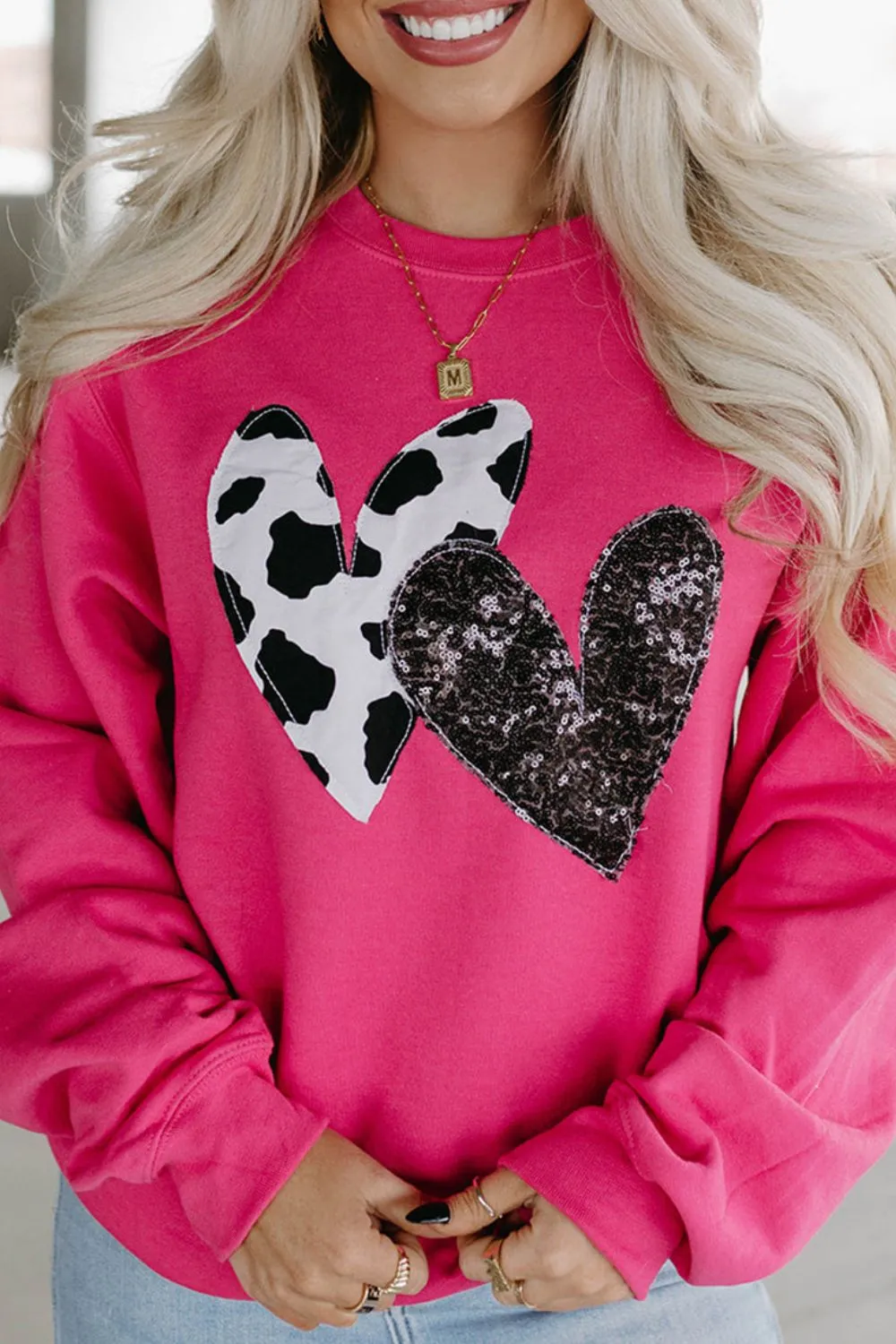 Heart Patch Long Sleeve Sweatshirt, image 9