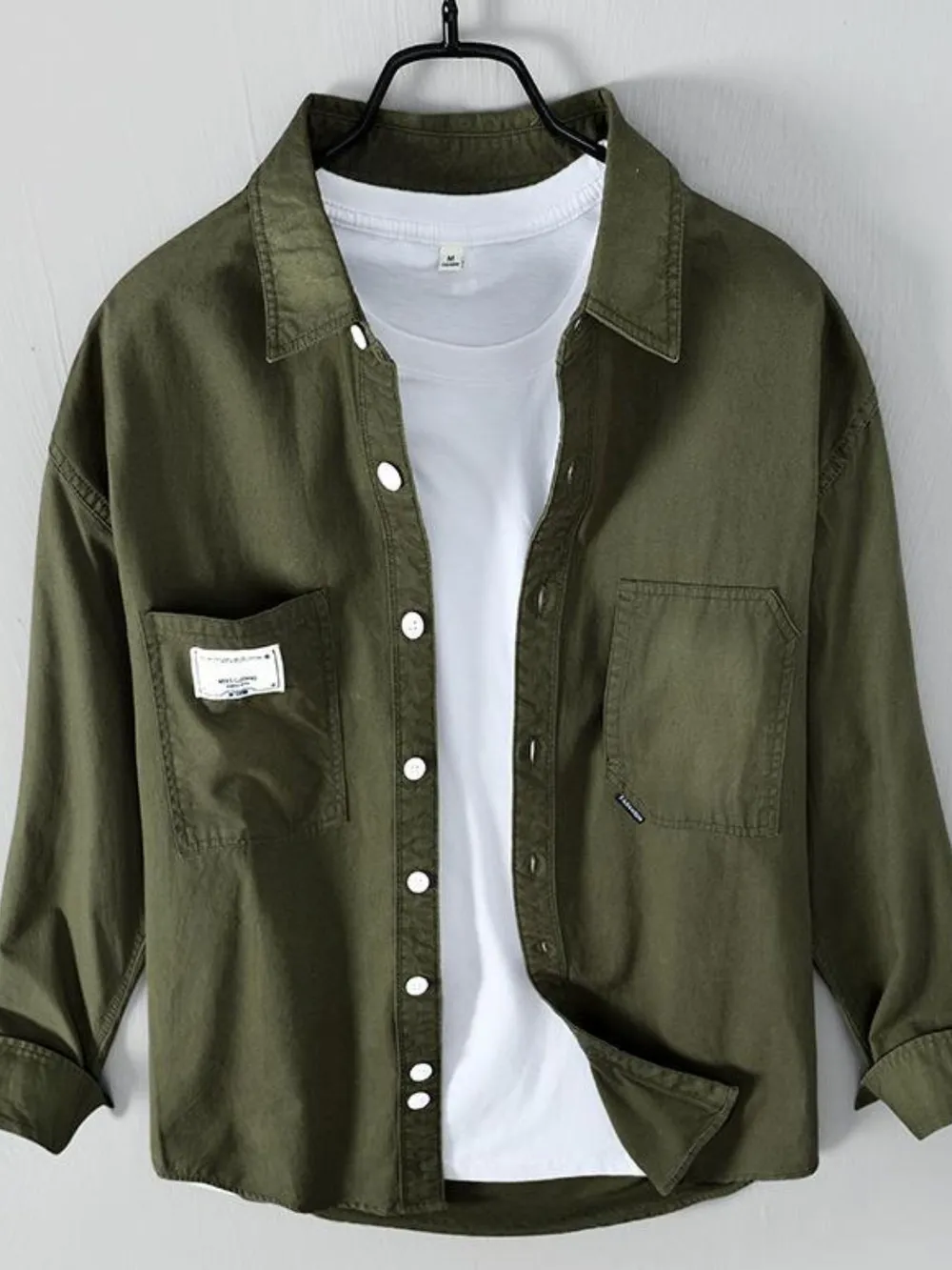 Men's Plus Size Button Up Long Sleeve Shirt