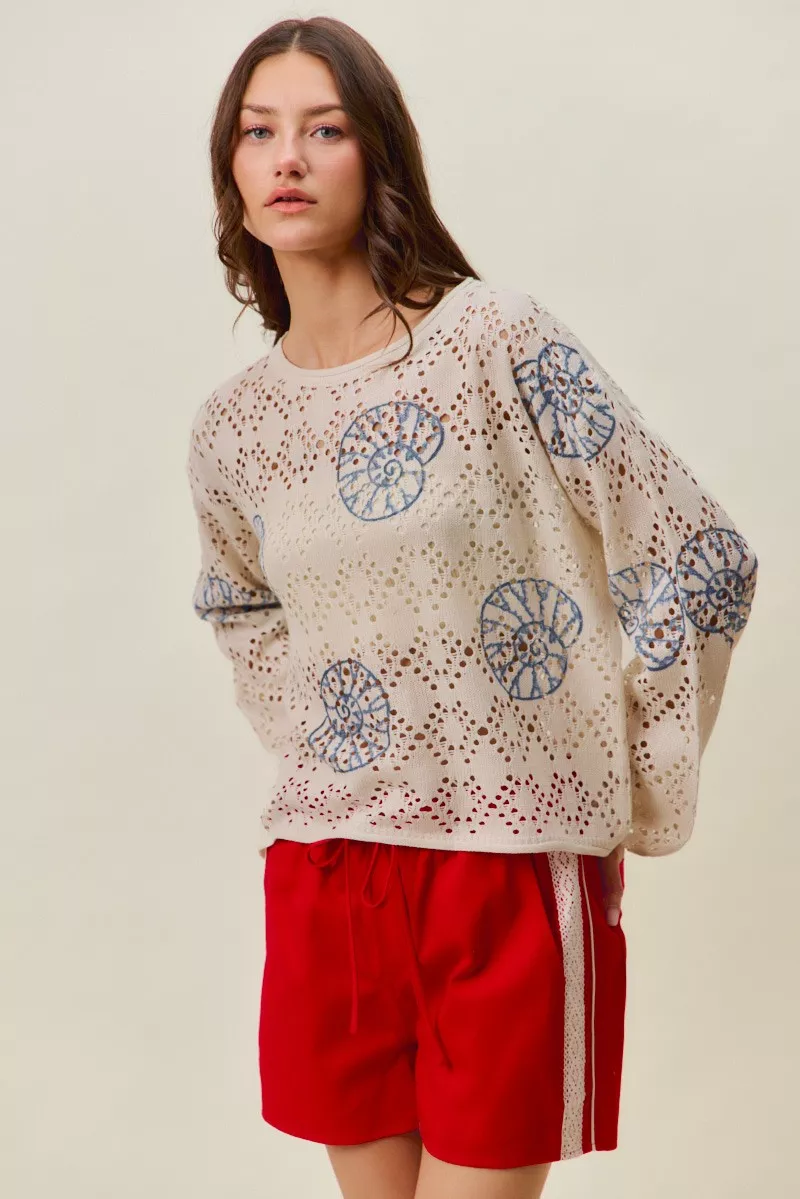 Seashell Lightweight Sweater Top, image 13