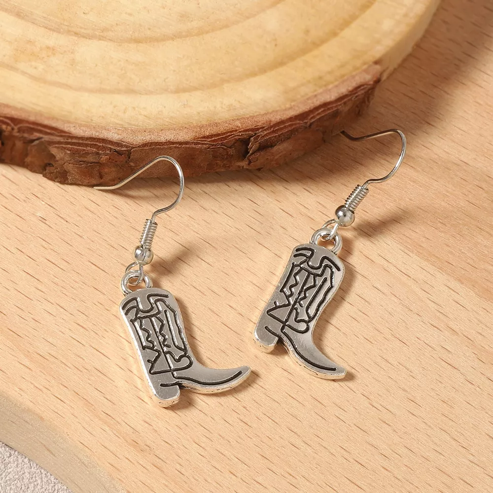 Western Cowboy Boot Dangle Earrings