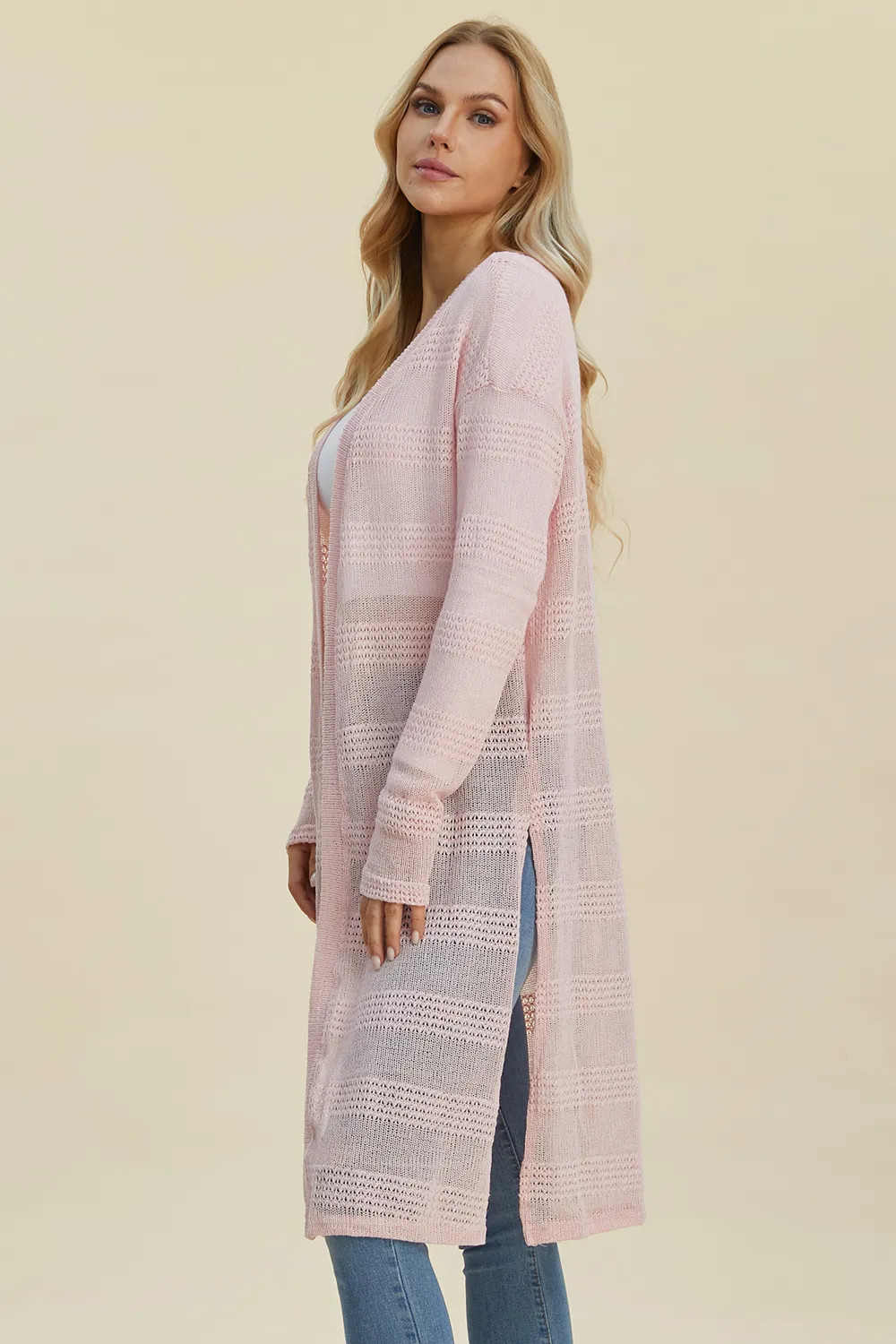 Full Size Open Front Longline Cardigan, image 21