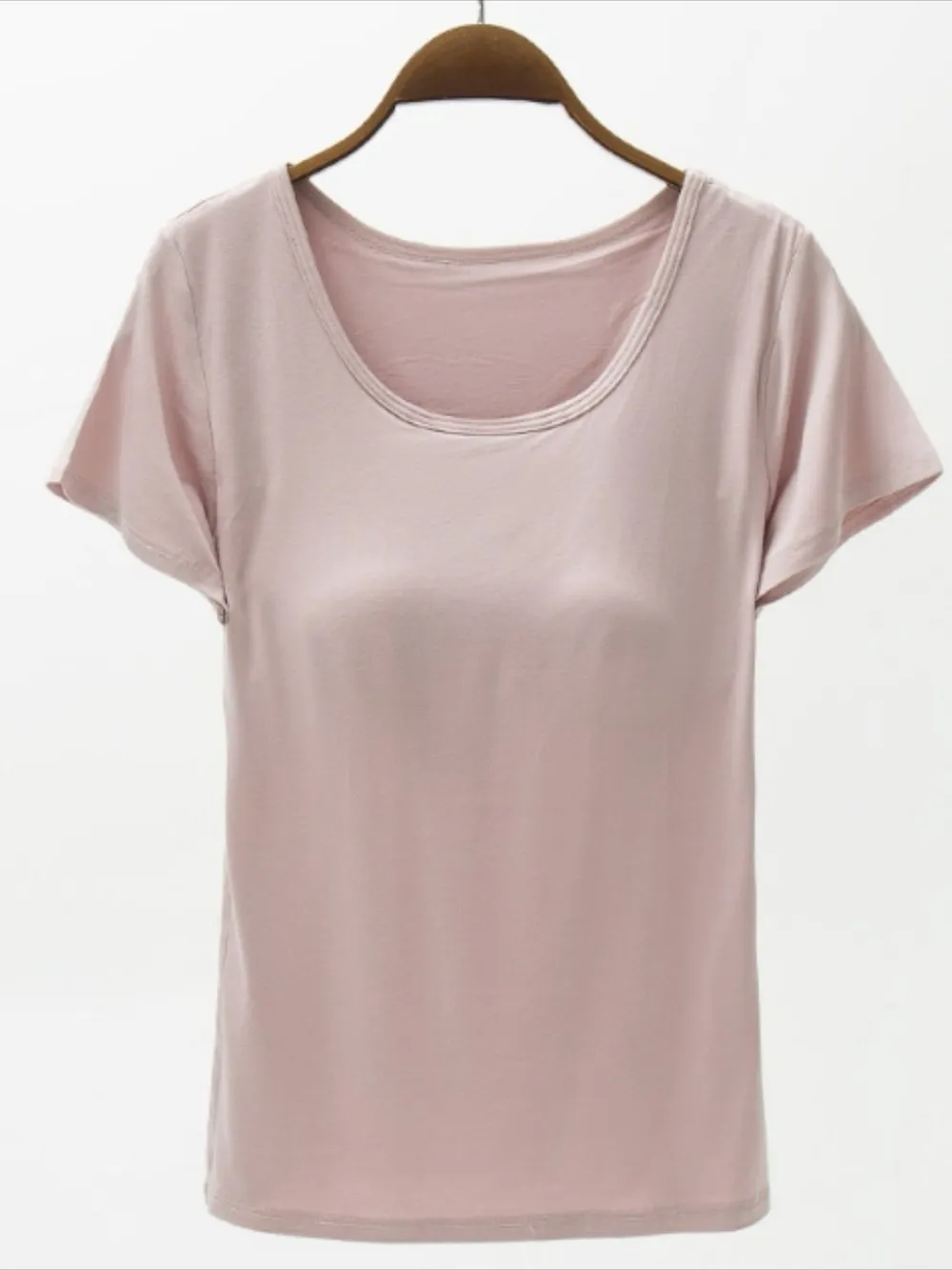Round Neck Modal T-Shirt with Bra, image 7