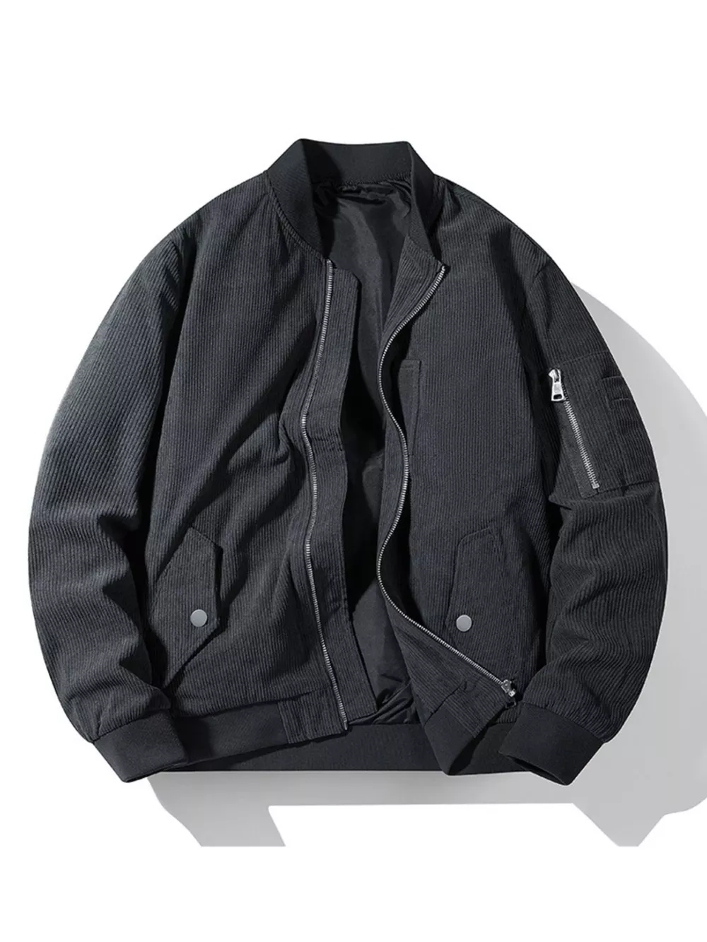 Men's Plus Size Zip Up Long Sleeve Jacket, image 2