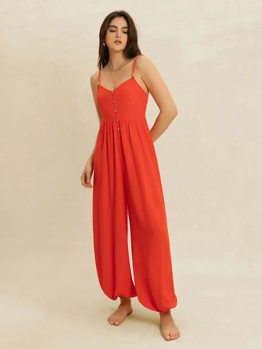 V-Neck Spaghetti Strap Jumpsuit, image 6