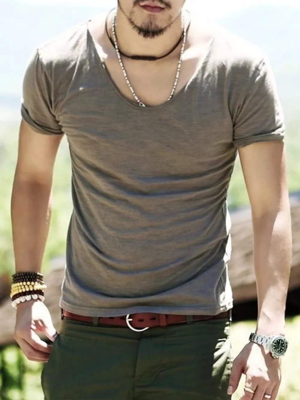 Men's Casual Solid Color Short Sleeve T-Shirt, image 14