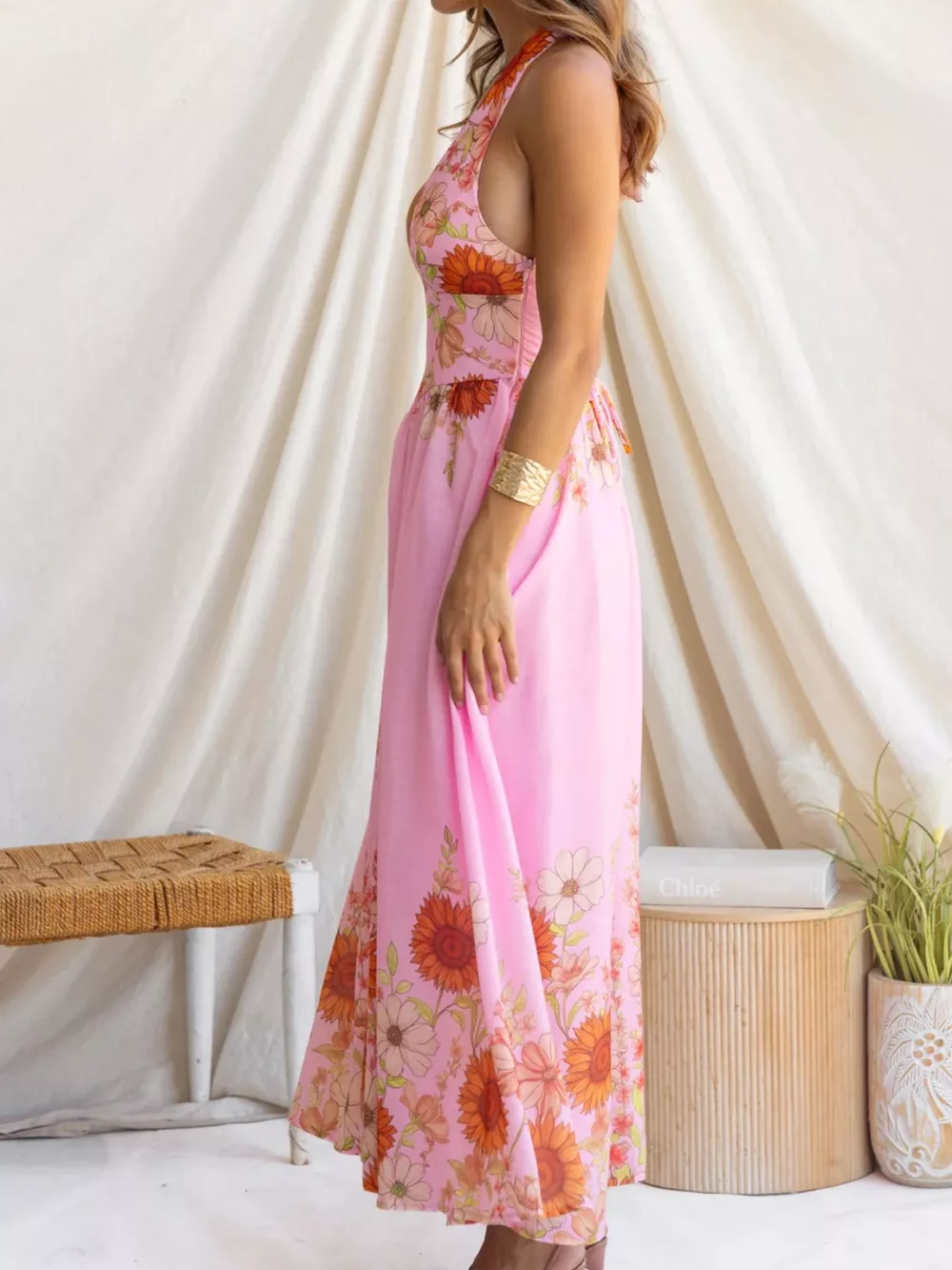 Floral Print Halter Neck Maxi Dress, image 17