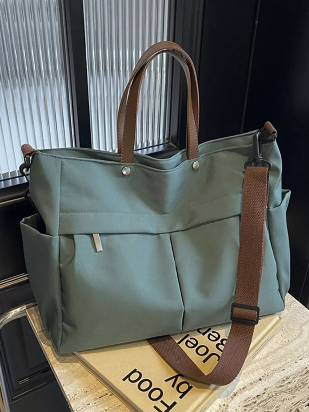 Casual Lightweight Nylon Tote Handbag, image 3