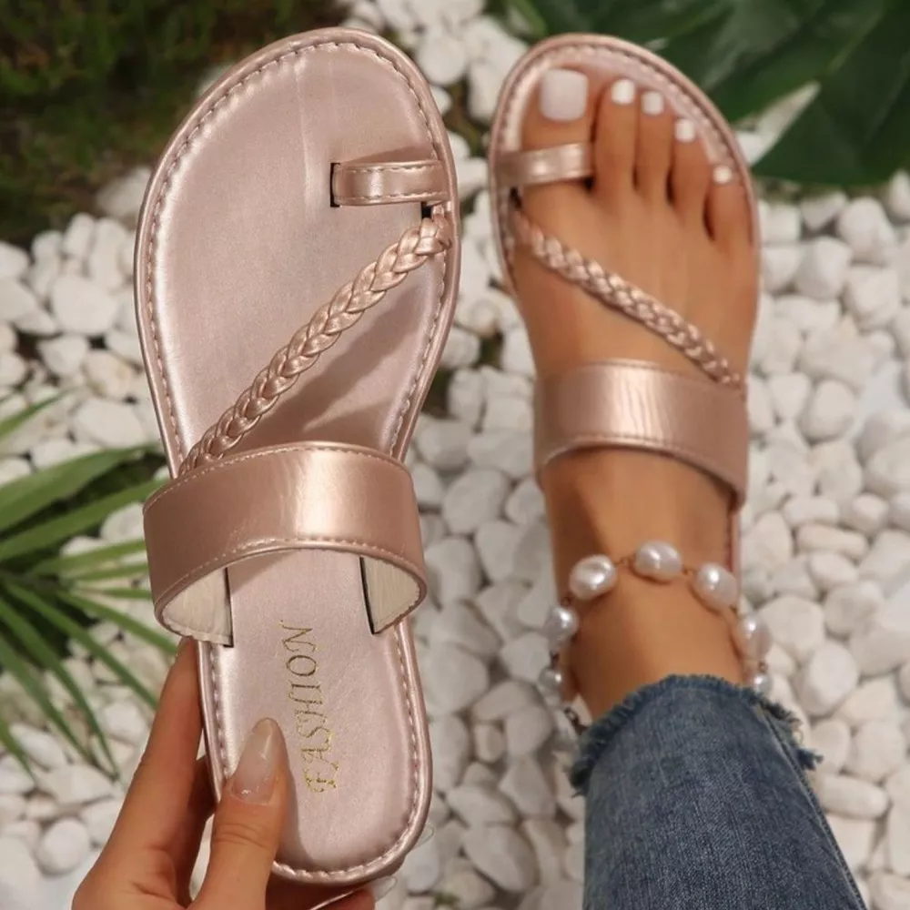 Toe Loop Flats Sandals, image 3