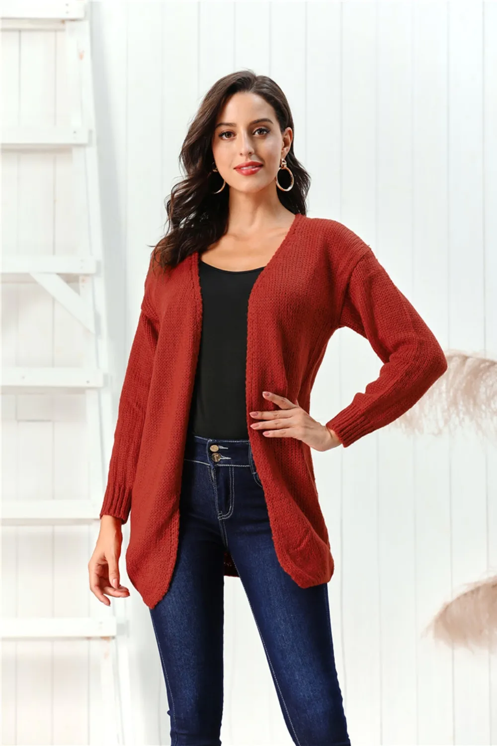 Open Front Long Sleeve Cardigan, image 5
