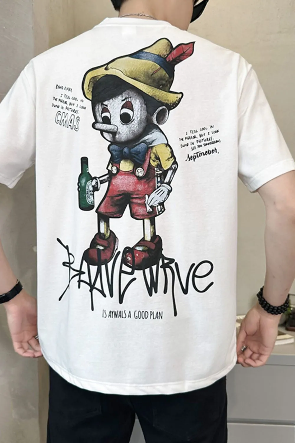 Men's Plus Size Graphic Round Neck Short Sleeve T-Shirt, image 3