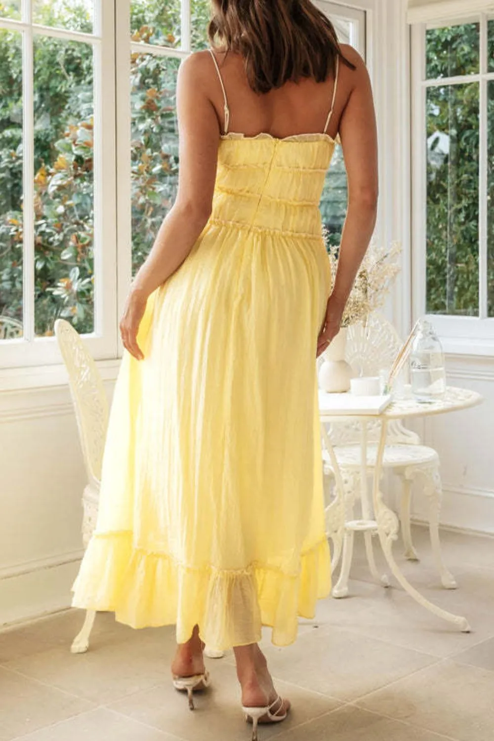 Frill Tied Front Midi Cami Dress, image 9