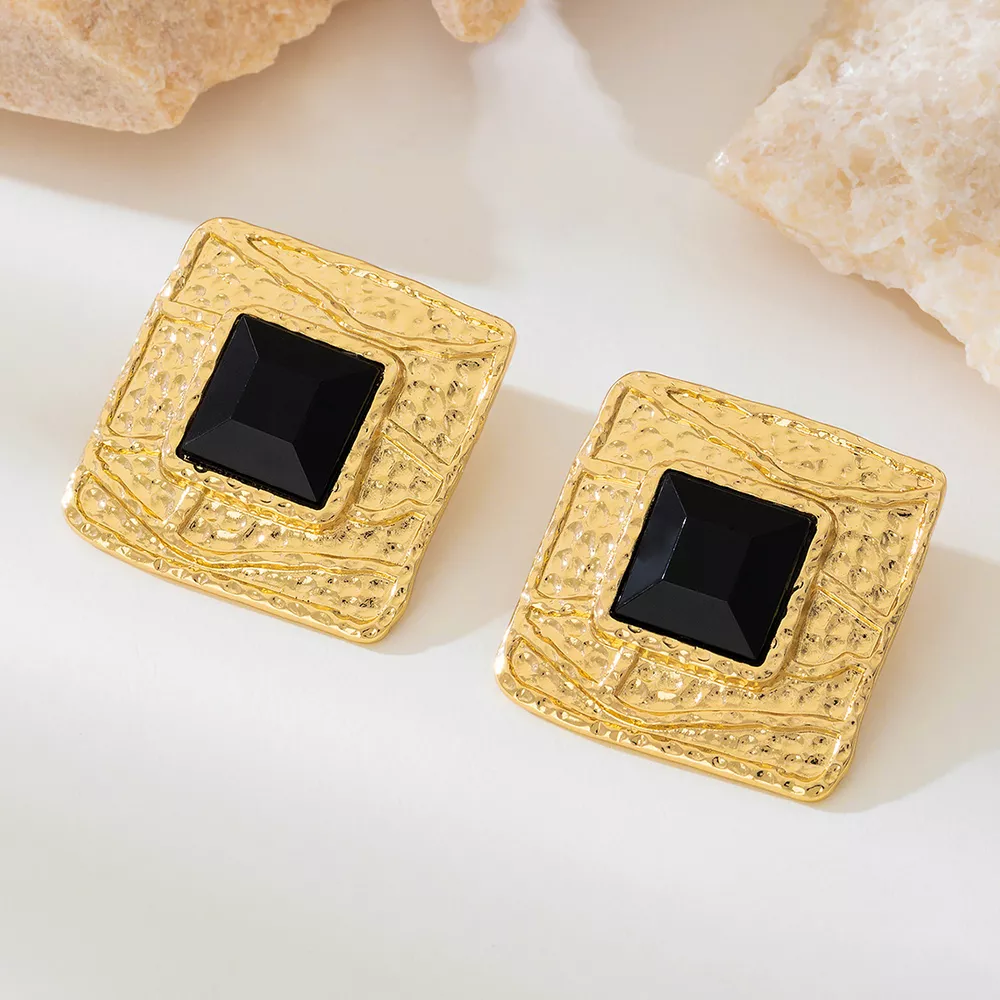 18K Gold-Plated Square Earrings, image 2