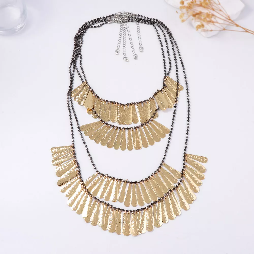 4-Piece 18K Gold-Plated Iron Tassel Necklace, image 2