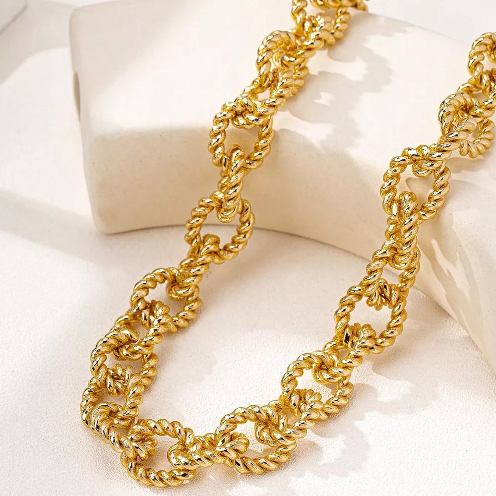 18K Gold-Plated Alloy Twisted Necklace, image 2