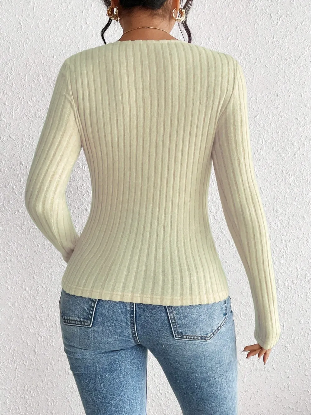 Ribbed Long Sleeve T-Shirt, image 9