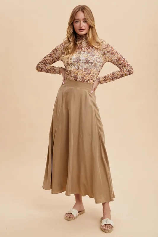 Floral Lettuce Hem Sheer Mesh Top, image 3