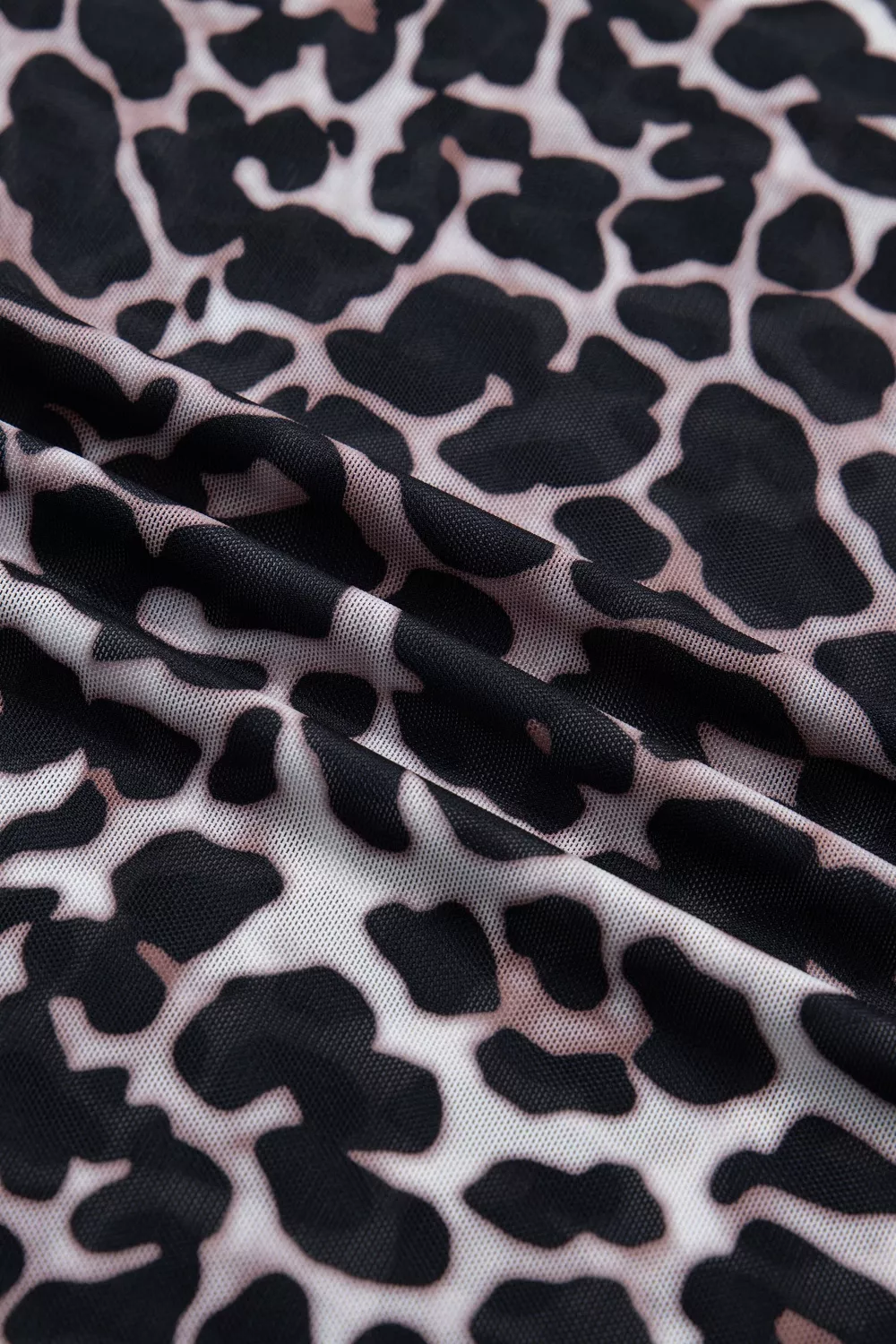 Leopard Print Sheer Mesh Short Sleeve Top, image 7