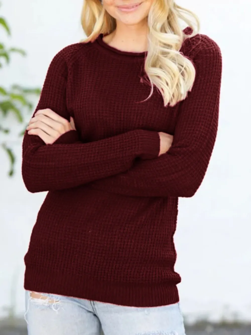 Round Neck Raglan Sleeve Sweater, image 13