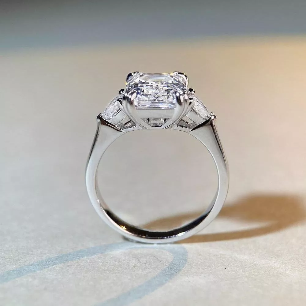 925 Sterling Silver Zircon Geometric Ring, image 2