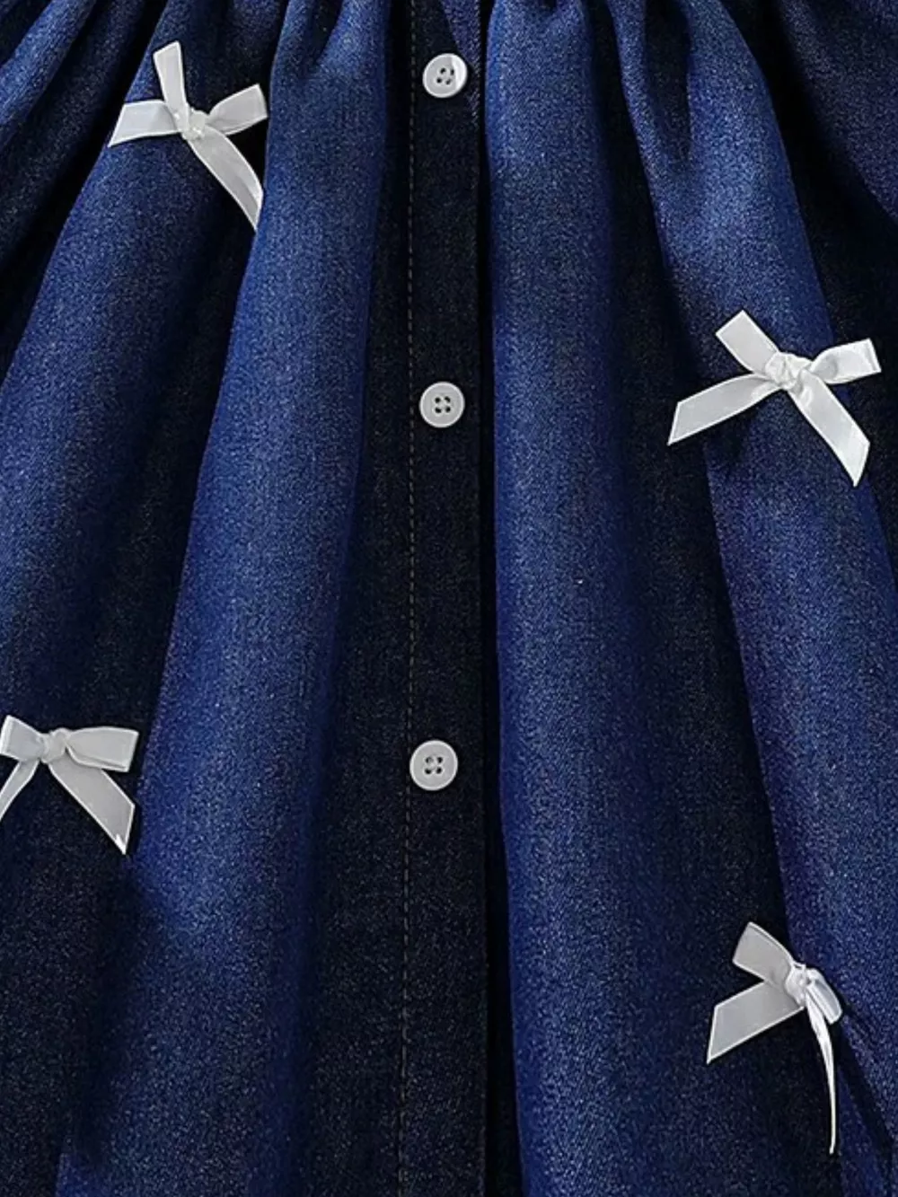Children's Denim Bowknot Sleeveless Dress, image 4