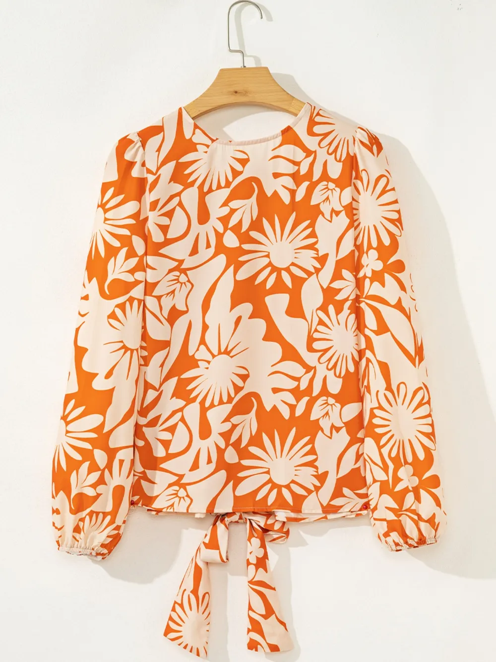 Printed Tie Back Balloon Sleeve Blouse, image 7