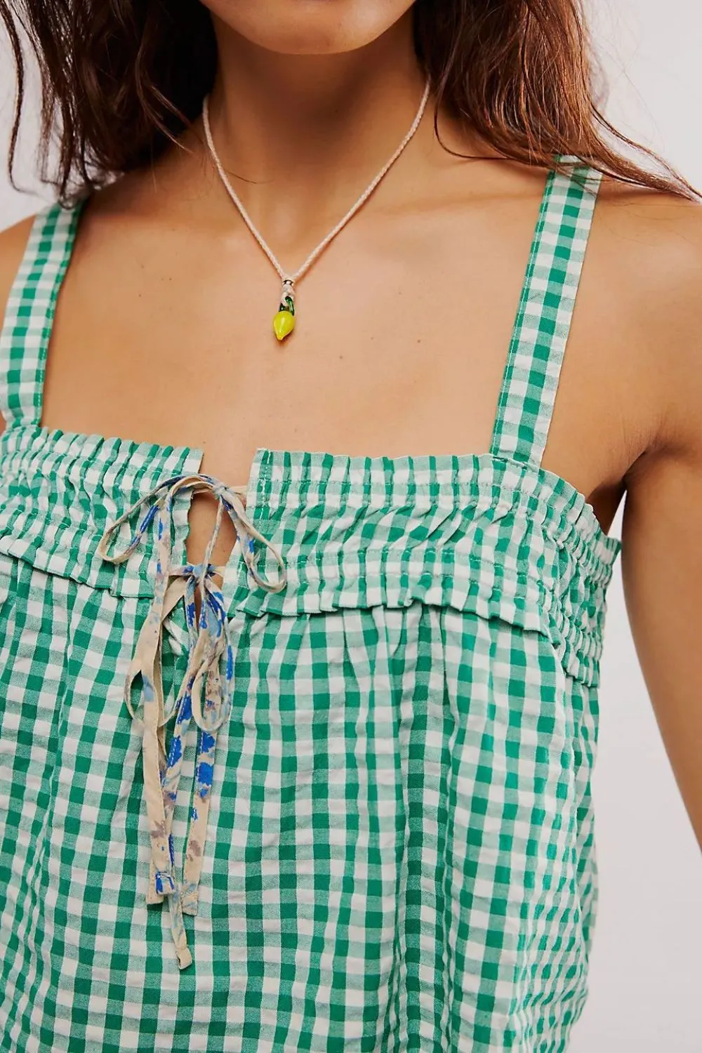 Tied Front Textured Square Neck Cami, image 19