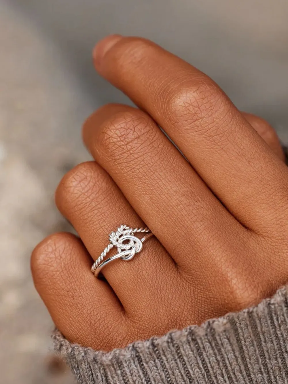 925 Sterling Silver Knotted Ring, image 2