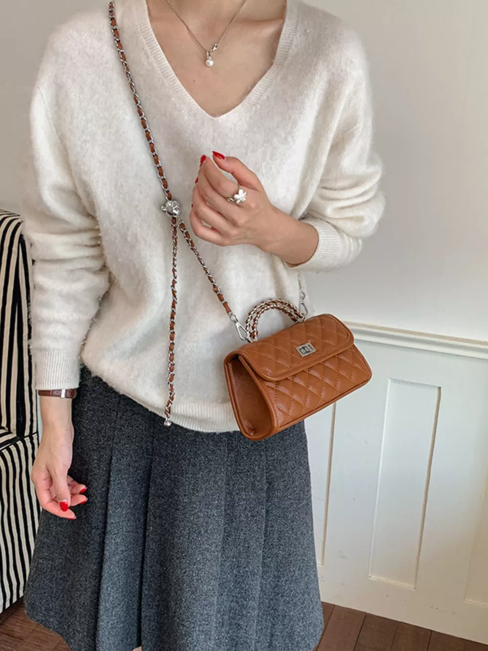 Quilted Flap Crossbody Bag, image 16