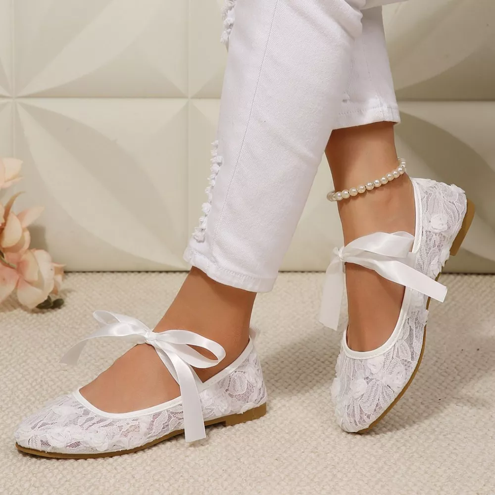 Bow Round Toe Slip-Ons, image 7
