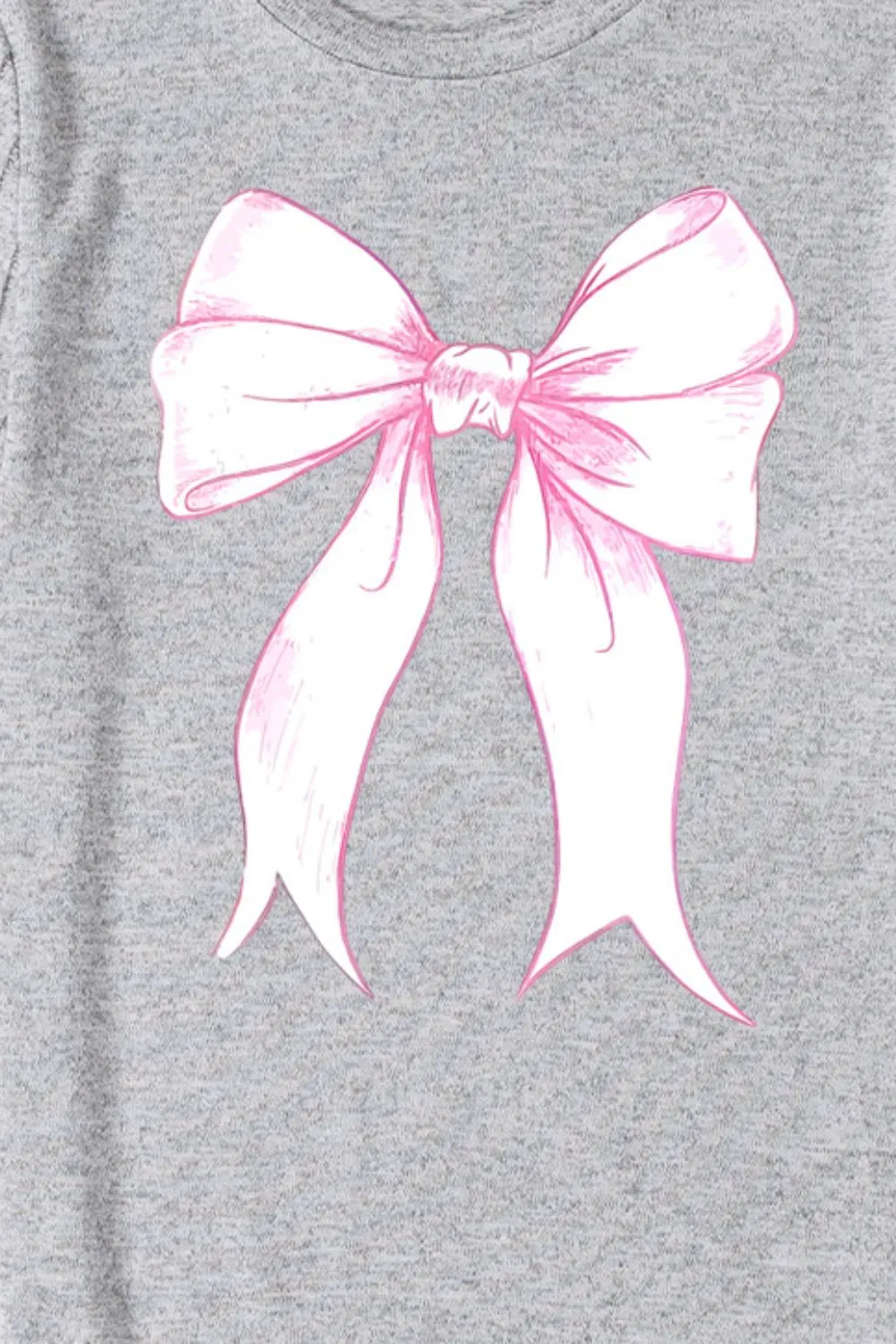 Bow Graphic Round Neck Short Sleeve T-Shirt, image 2