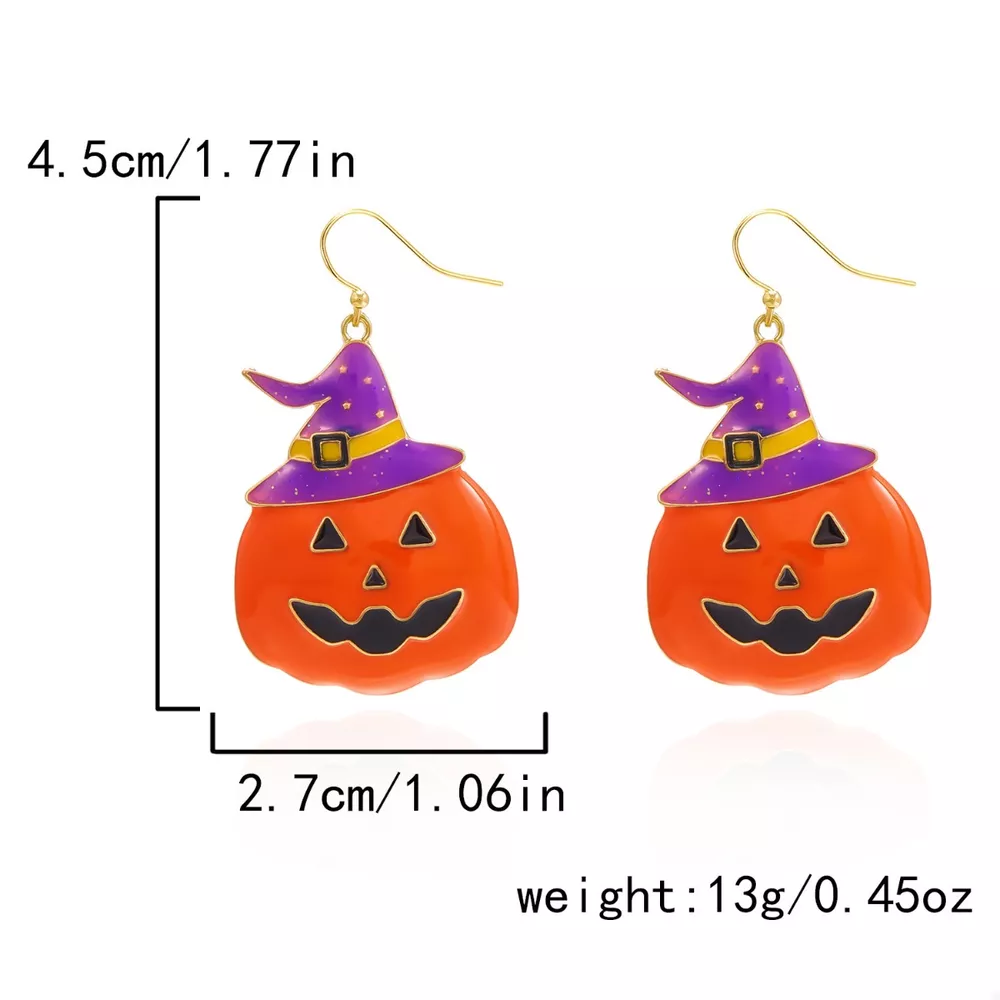 Halloween Pumpkin Dangle Earrings, image 6