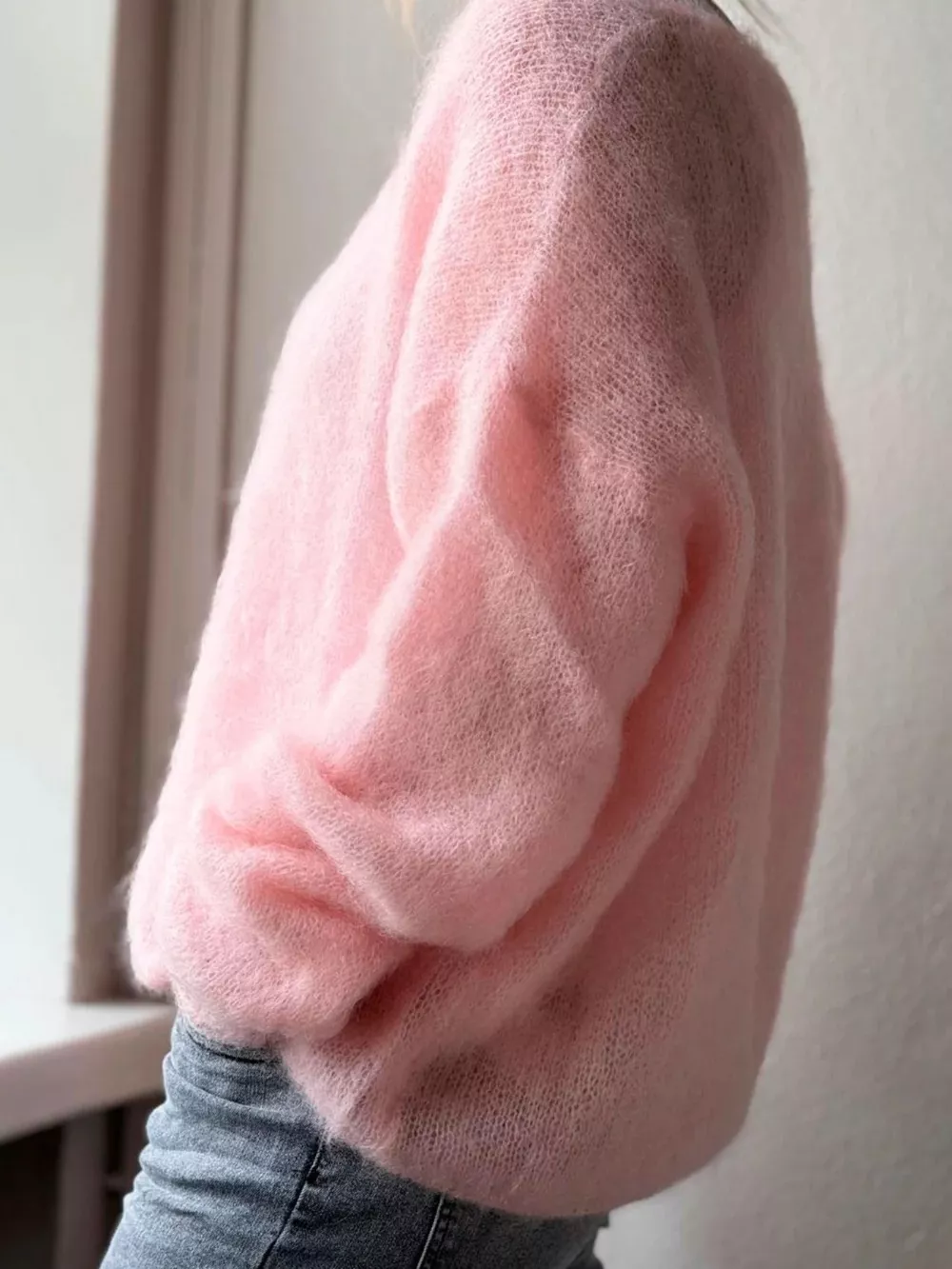 Fluffy Knit V-Neck Long Sleeve Sweater, image 3